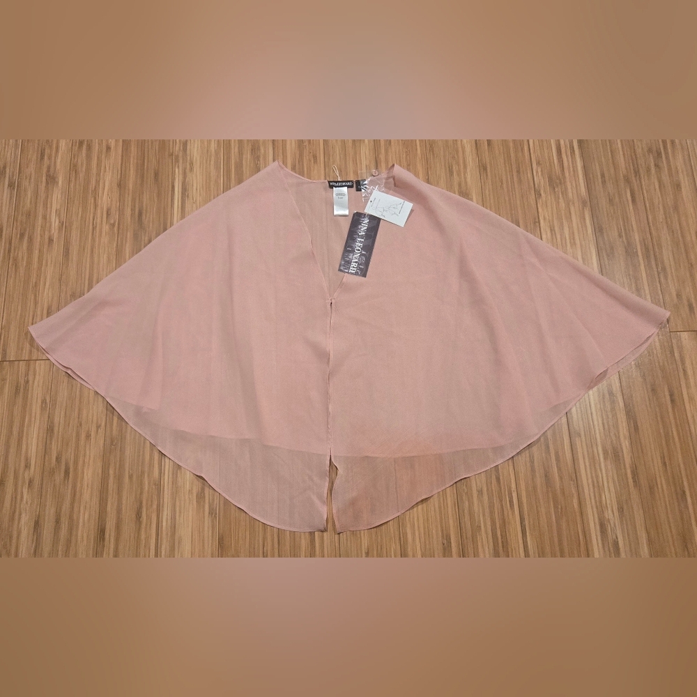 Nina Leonard Dusty Rose Sheer Cape